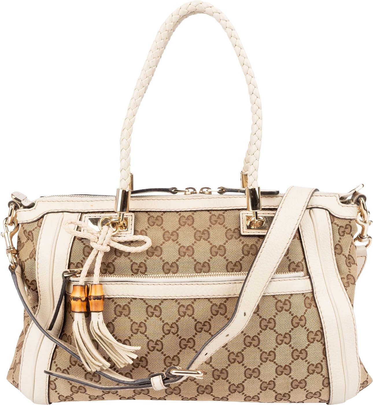 Gucci Monogram GG Bella Bamboo Handbag