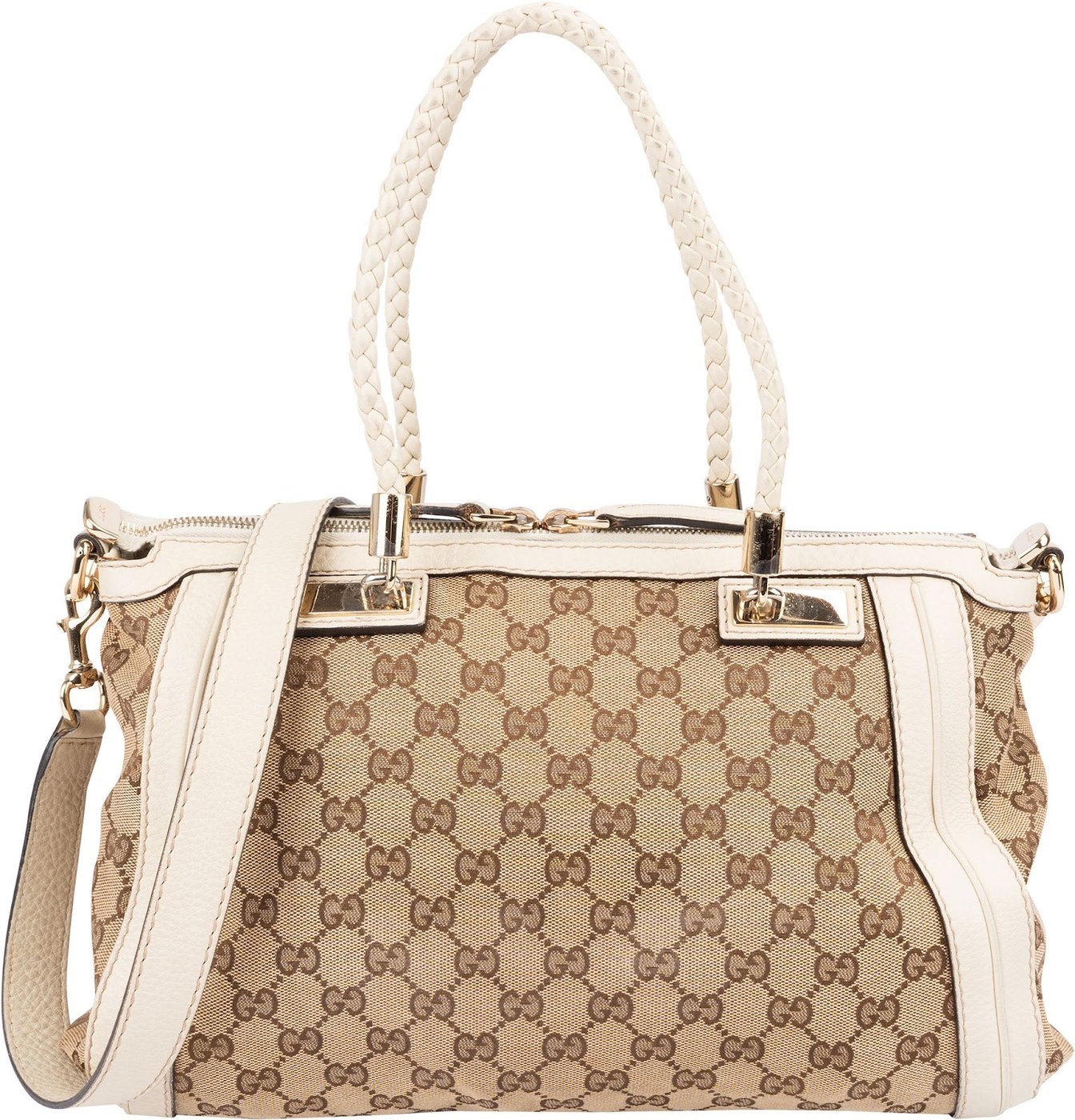 Gucci Monogram GG Bella Bamboo Handbag