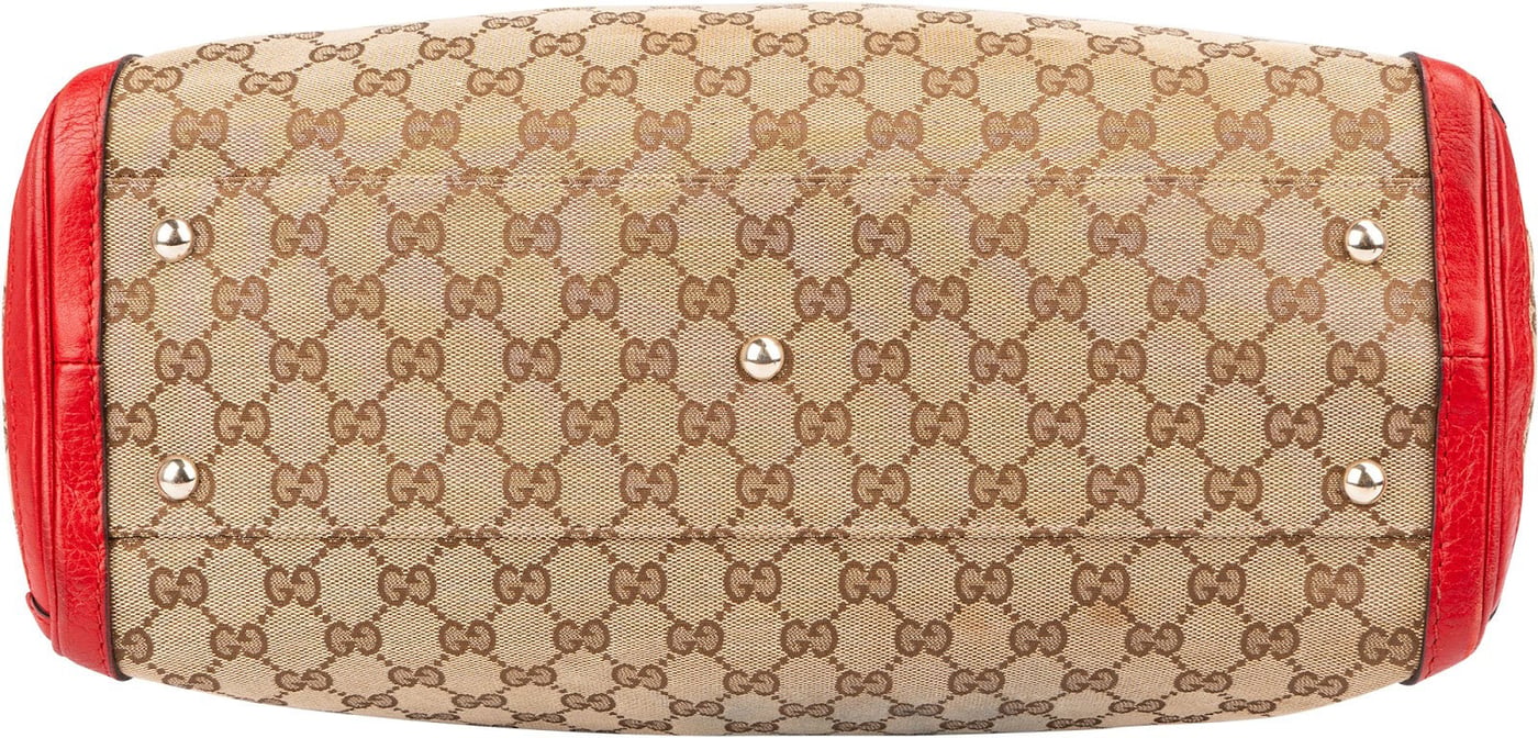 Gucci Monogram GG Canvas Bella Bamboo Handbag