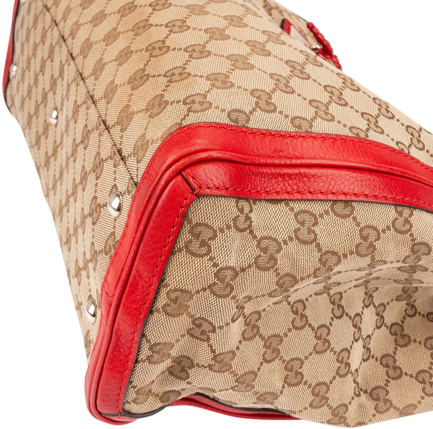 Gucci Monogram GG Canvas Bella Bamboo Handbag