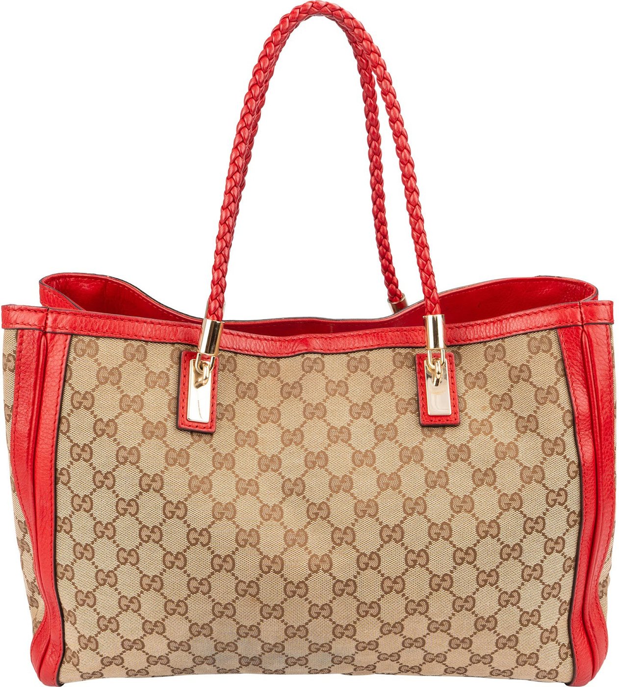 Gucci Monogram GG Canvas Bella Bamboo Handbag