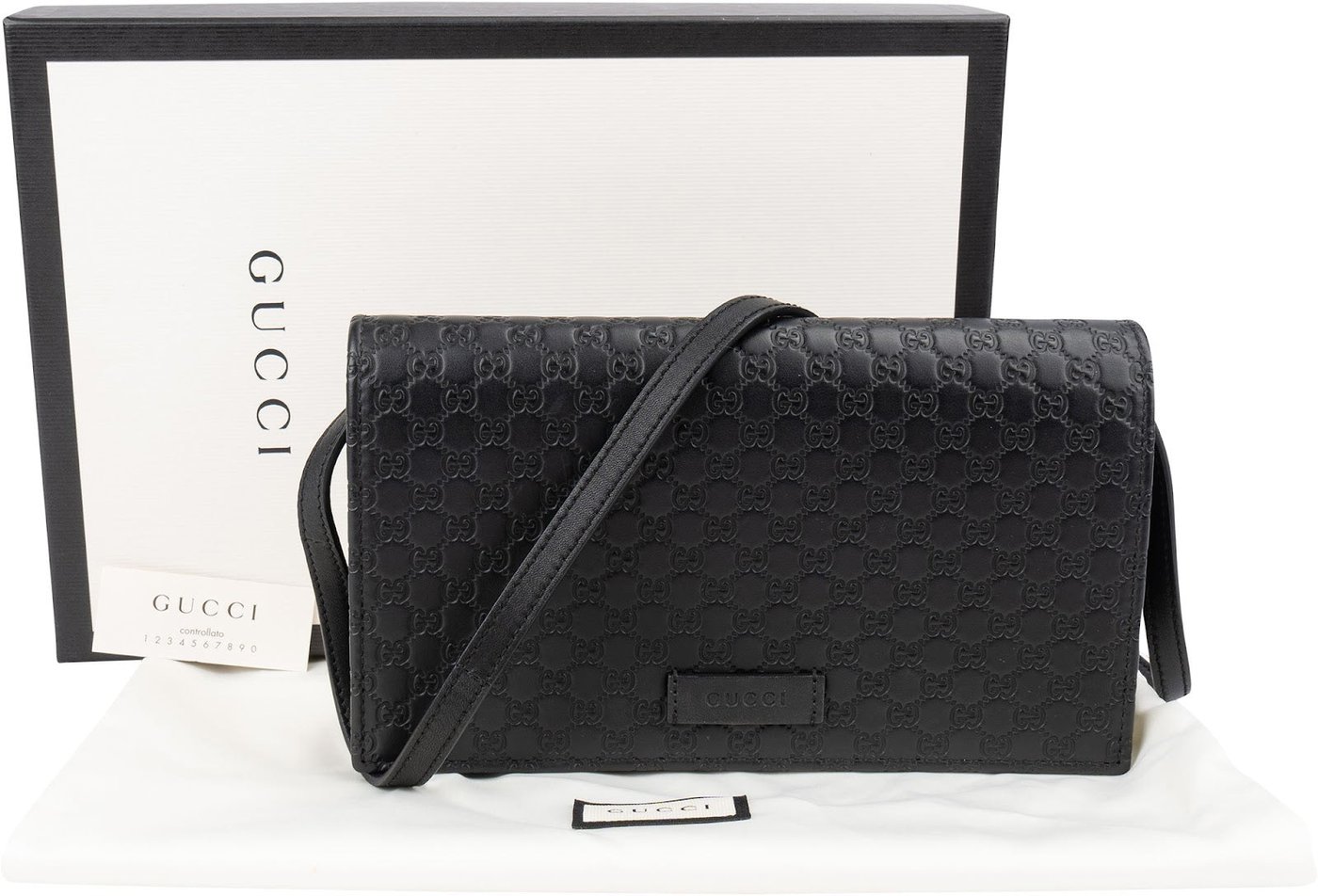 Gucci Microguccissima Leather Wallet On Strap Crossbody Bag