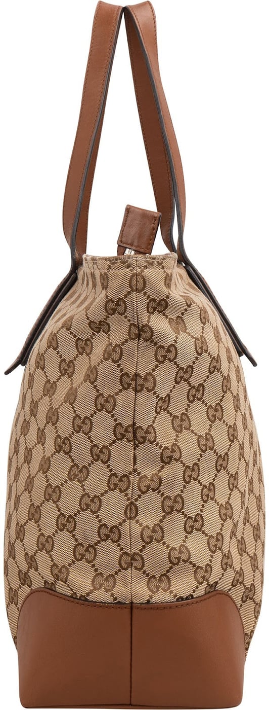 Gucci Monogram GG Canvas Web Large Tote Shoulder Bag