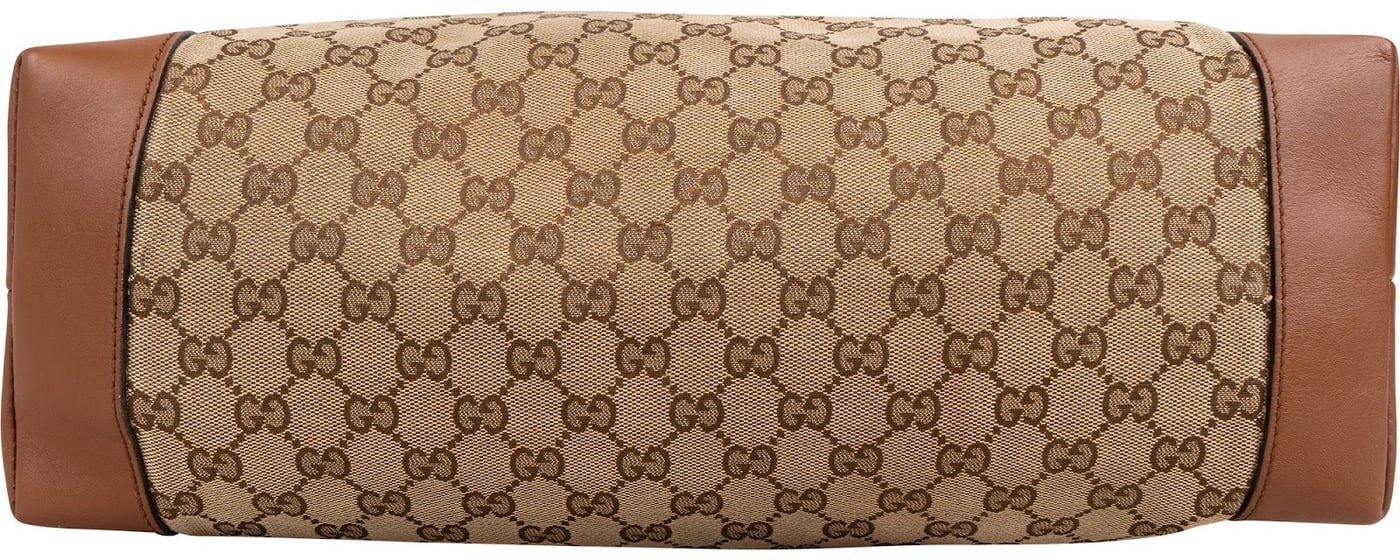 Gucci Monogram GG Canvas Web Large Tote Shoulder Bag