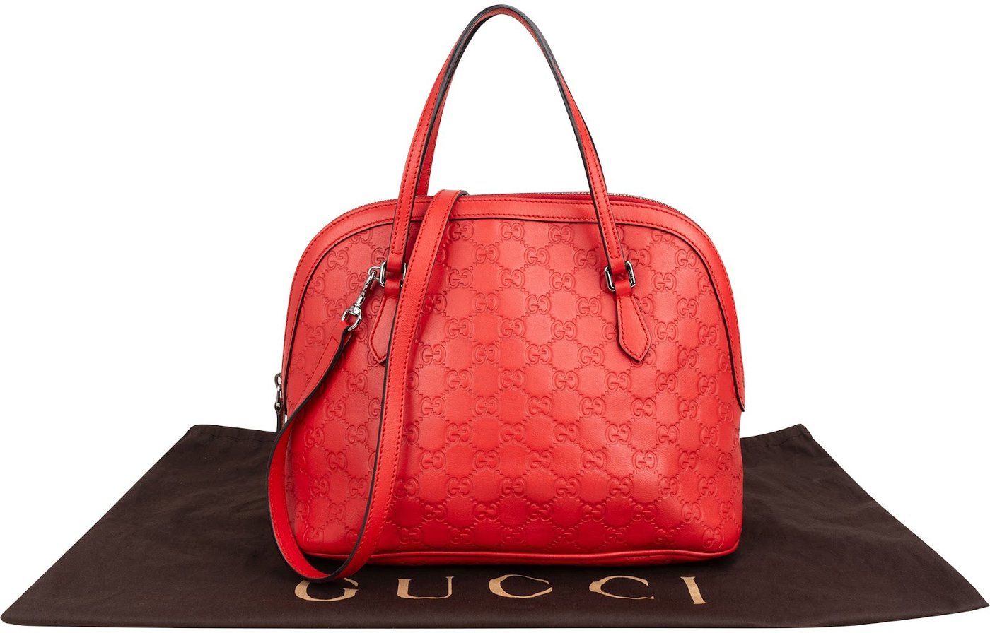 Gucci Red Microguccissima Leather Dome Handbag