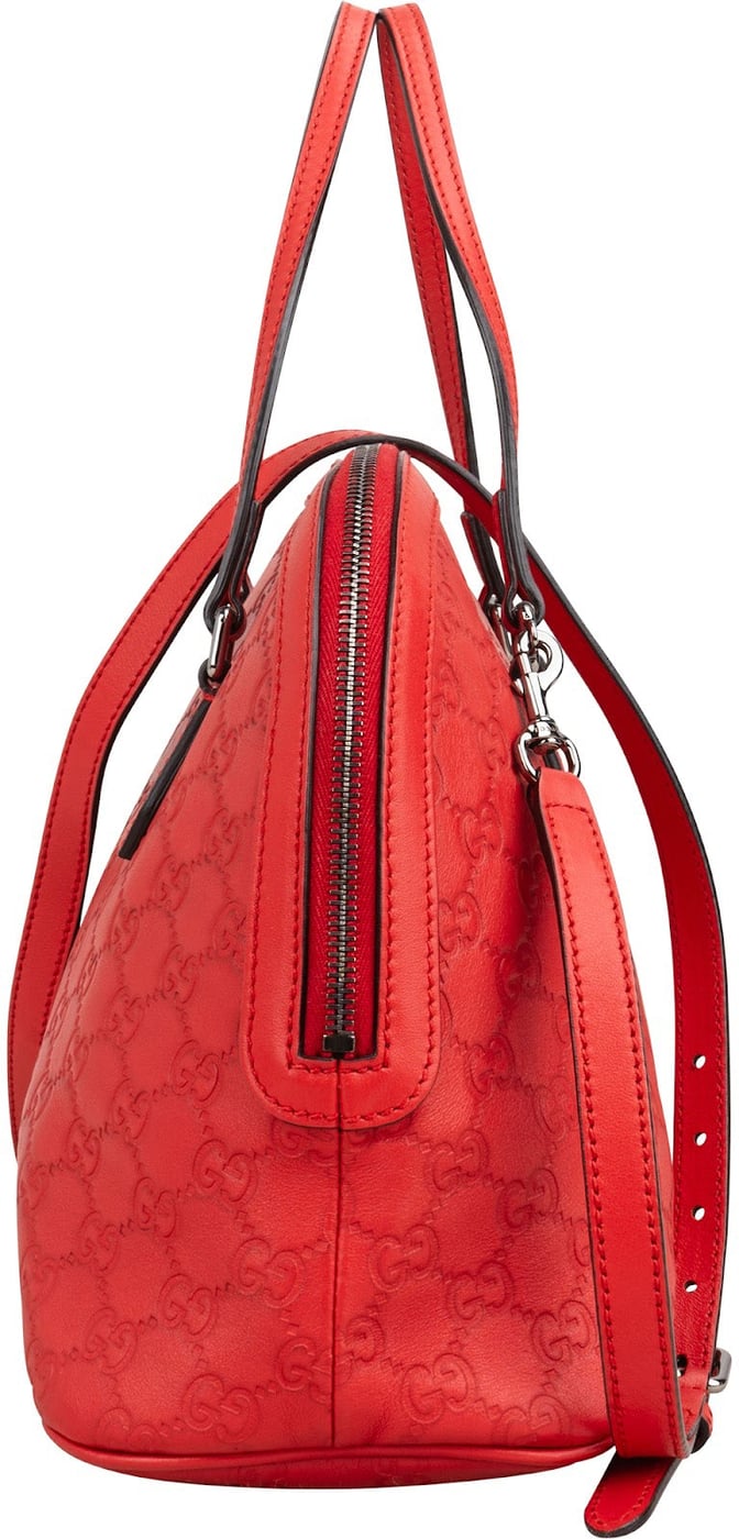 Gucci Red Microguccissima Leather Dome Handbag