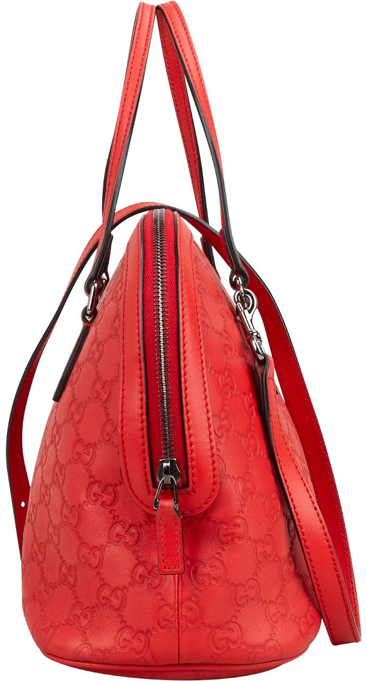 Gucci Red Microguccissima Leather Dome Handbag