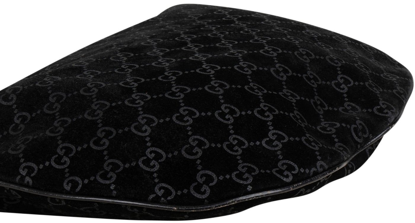 Gucci Monogram GG Suede Hobo Shoulder Bag