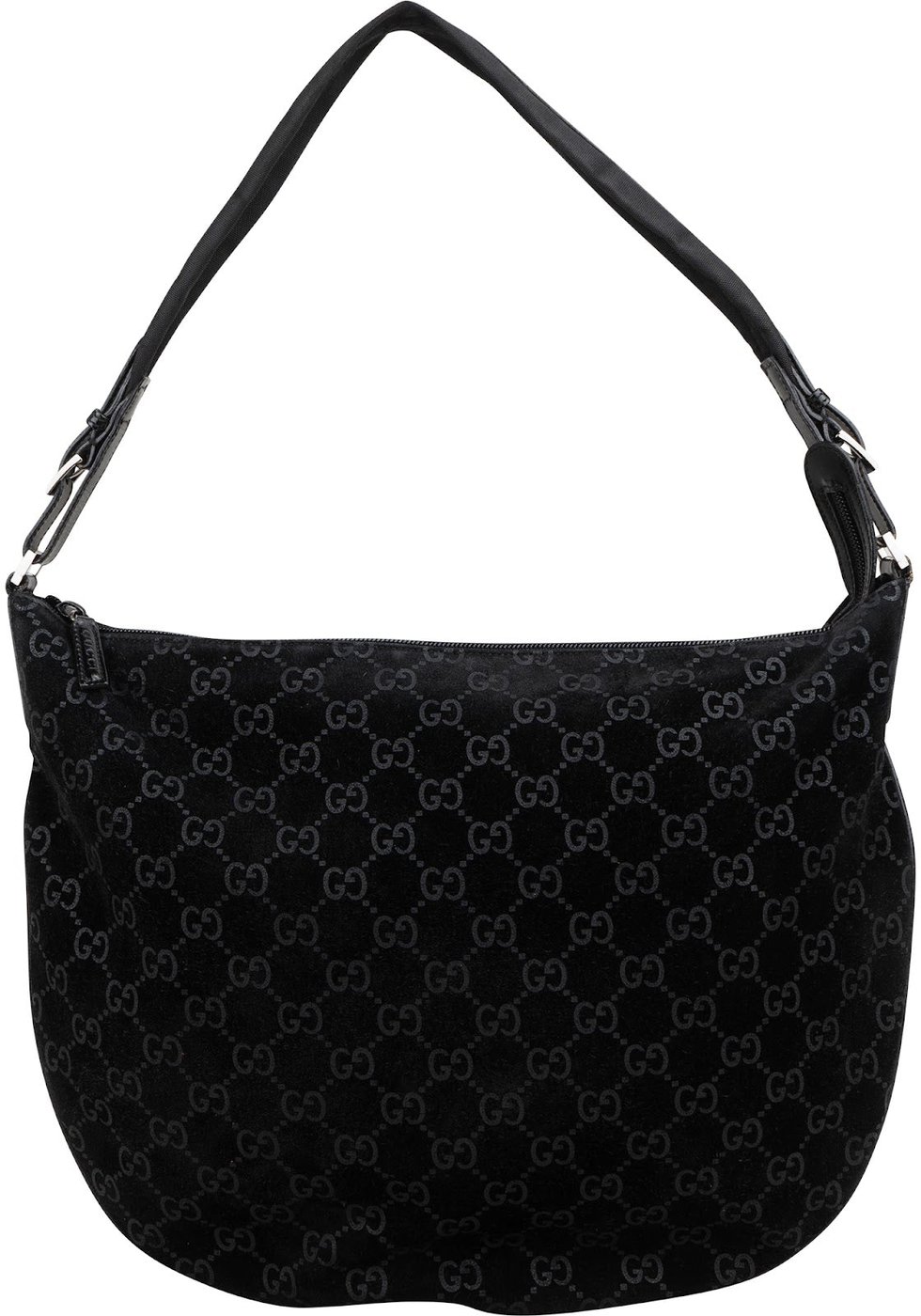 Gucci Monogram GG Suede Hobo Shoulder Bag