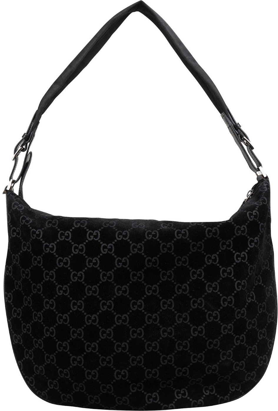 Gucci Monogram GG Suede Hobo Shoulder Bag