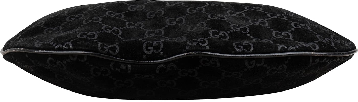 Gucci Monogram GG Suede Hobo Shoulder Bag