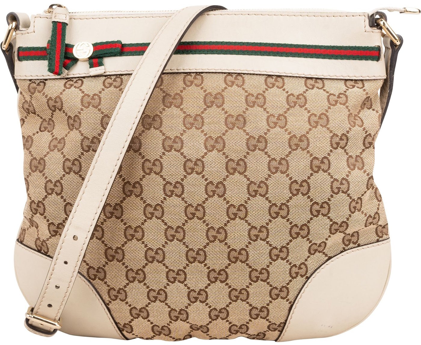 Gucci Monogram GG Canvas Web Princy Messenger Crossbody Bag