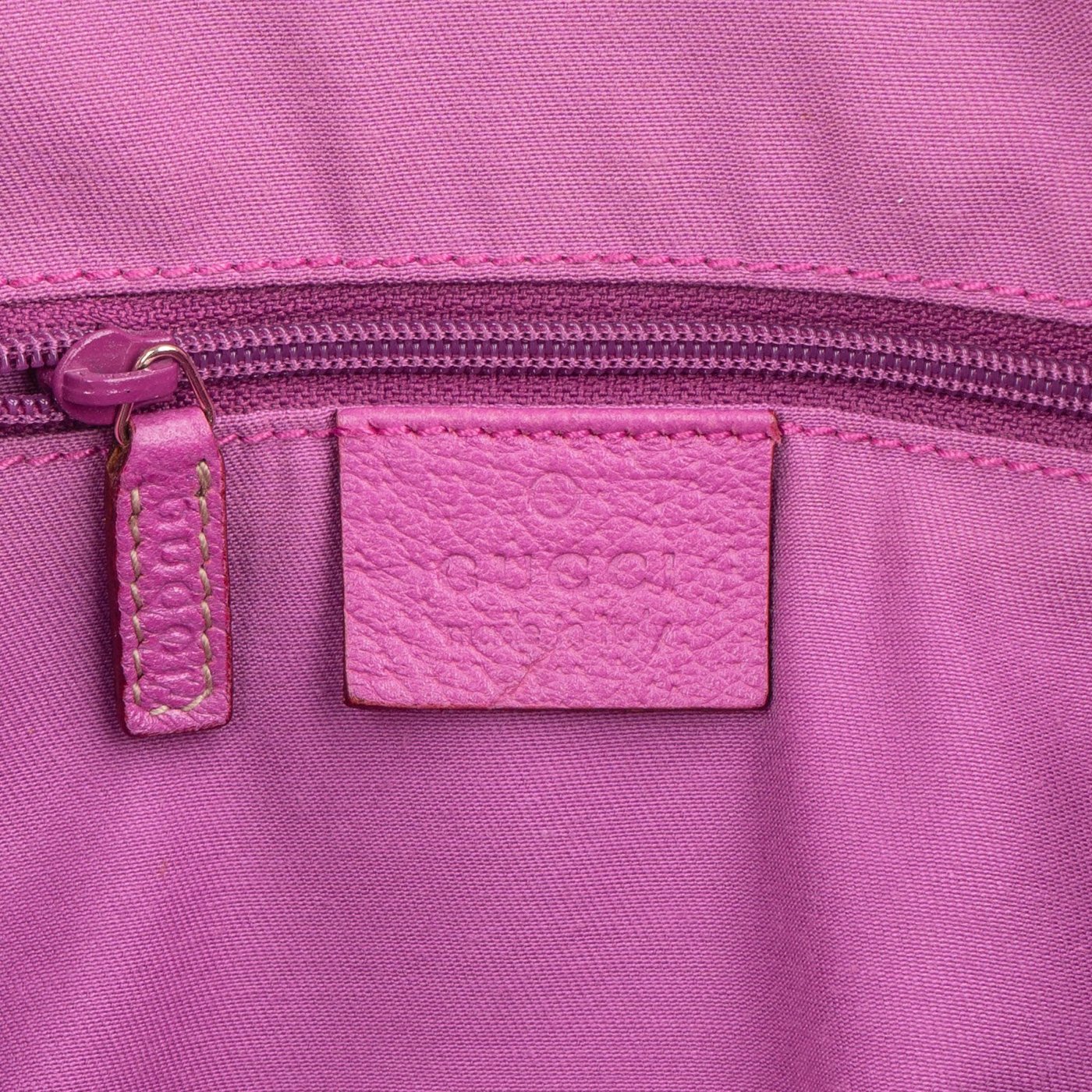 Gucci Monogram GG Canvas Pink Leather Abbey Shoulder Bag