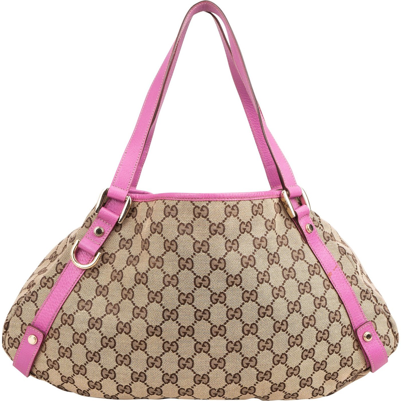 Gucci Monogram GG Canvas Pink Leather Abbey Shoulder Bag