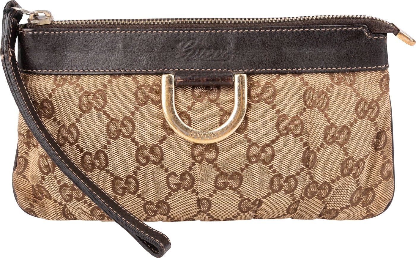Gucci Monogram GG Canvas Abbey D-Ring Wallet Pochette