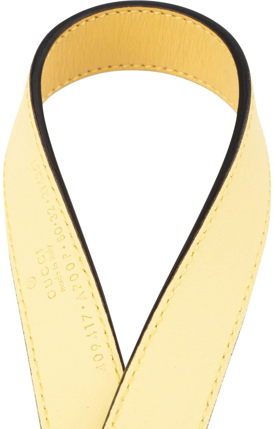 Gucci Yellow Leather GG Marmont Belt (80 / 32)