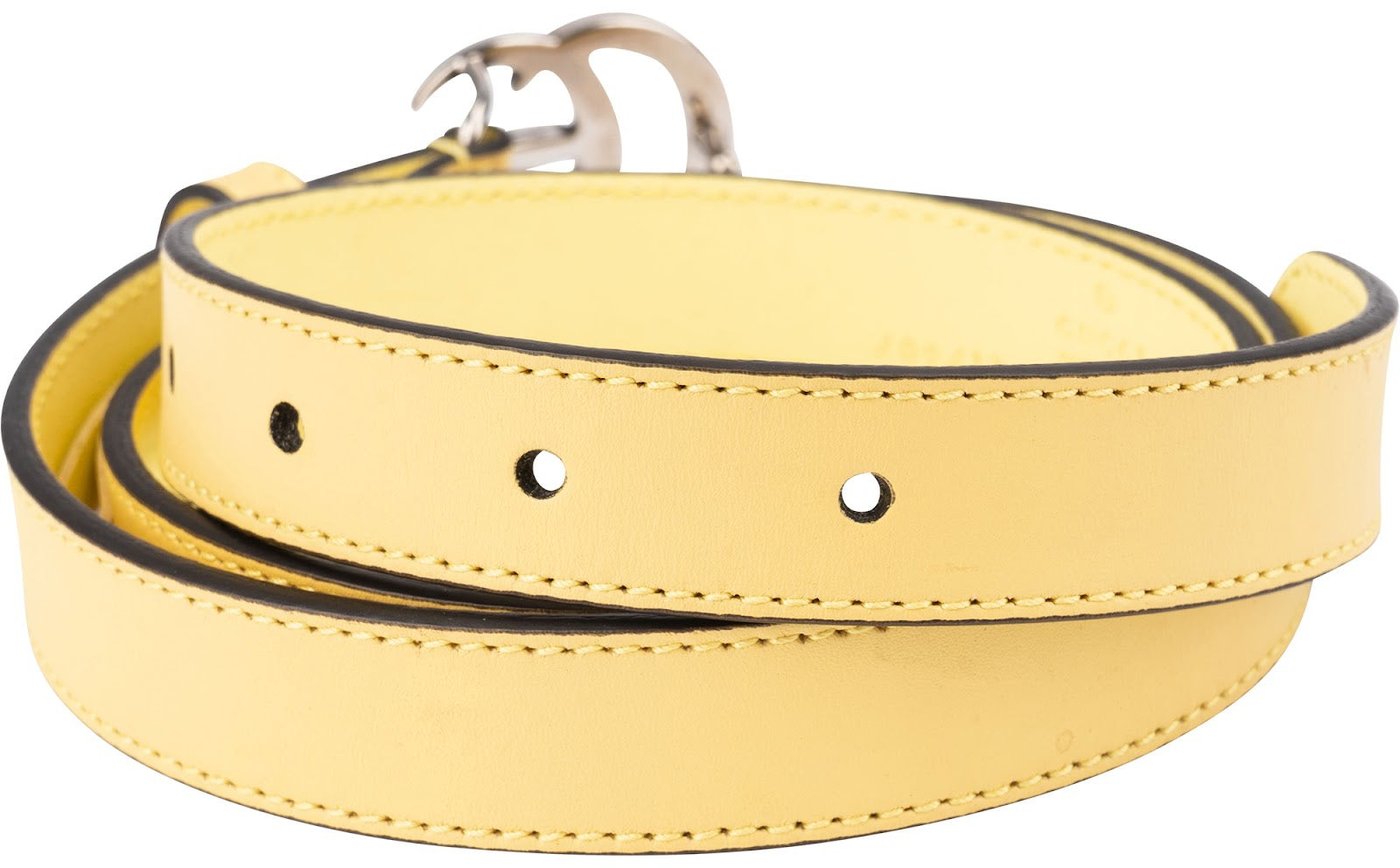 Gucci Yellow Leather GG Marmont Belt (80 / 32)