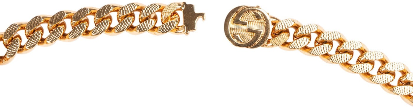 Gucci Golden Boule Interlocking G Gourmette Chain Necklace