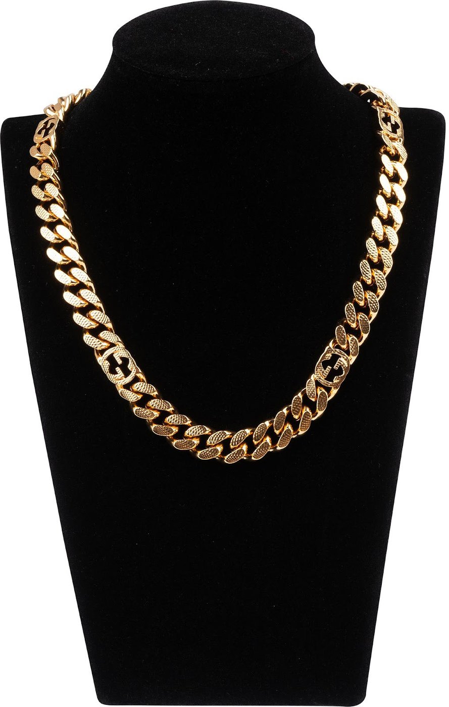 Gucci Golden Boule Interlocking G Gourmette Chain Necklace