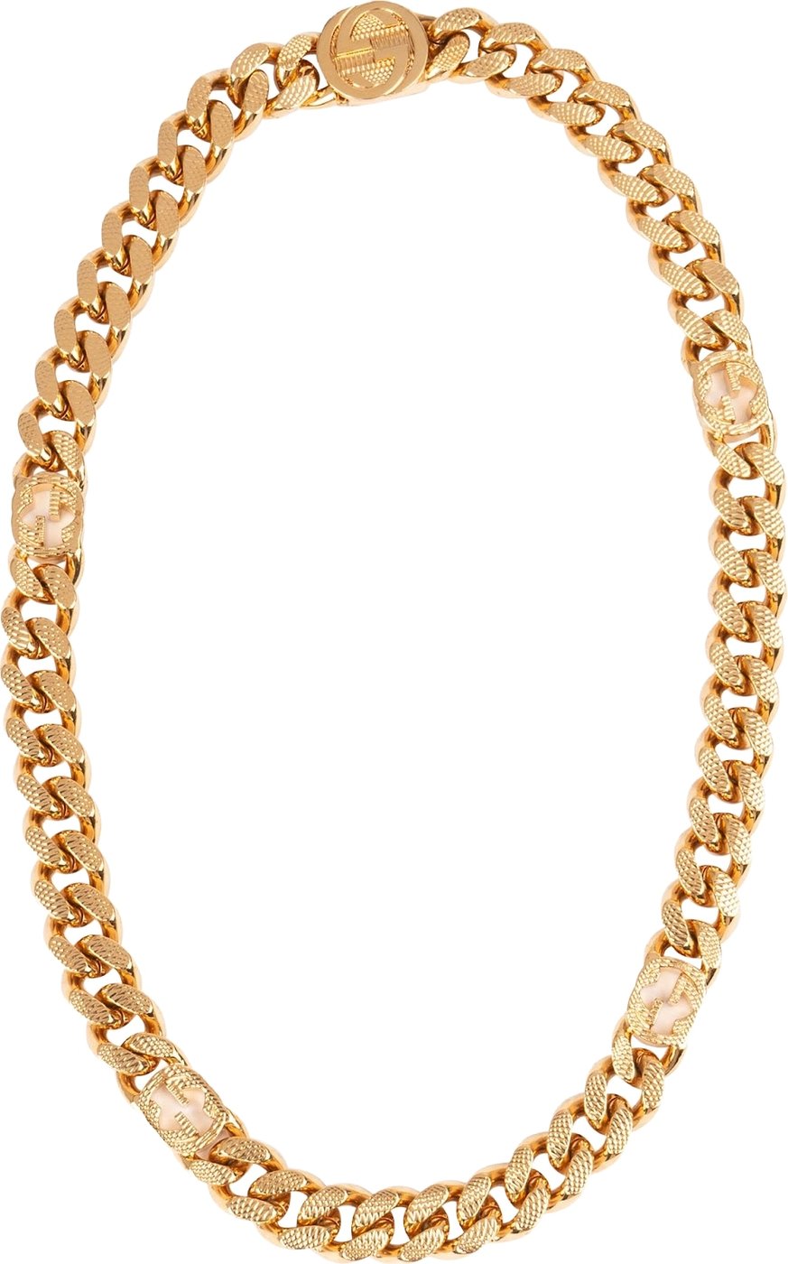 Gucci Golden Boule Interlocking G Gourmette Chain Necklace