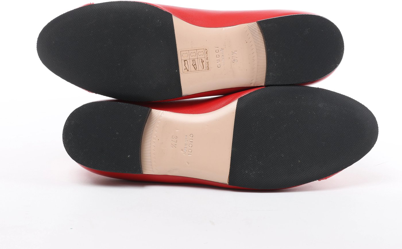 Gucci GG Marmont Leather Ballet Flat in Red 680878, Size EU 37.5