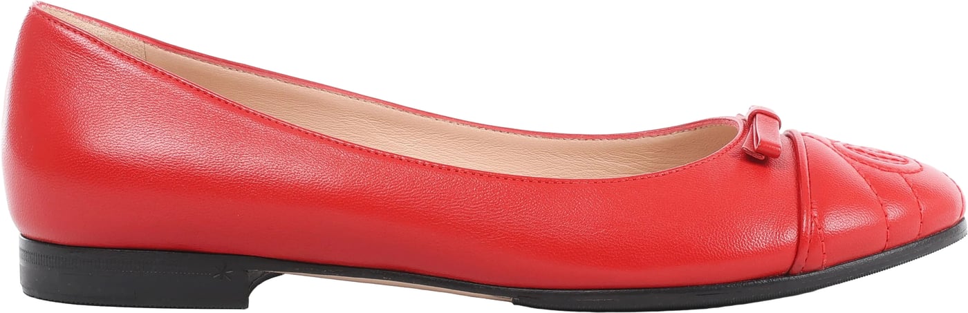 Gucci GG Marmont Leather Ballet Flat in Red 680878, Size EU 37.5