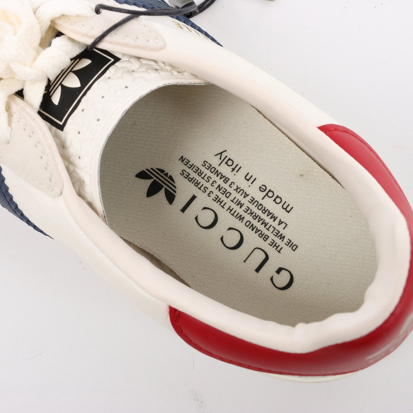 Gucci x Adidas Gazelle Leather Sneakers in White HQ8849, Size EU 40