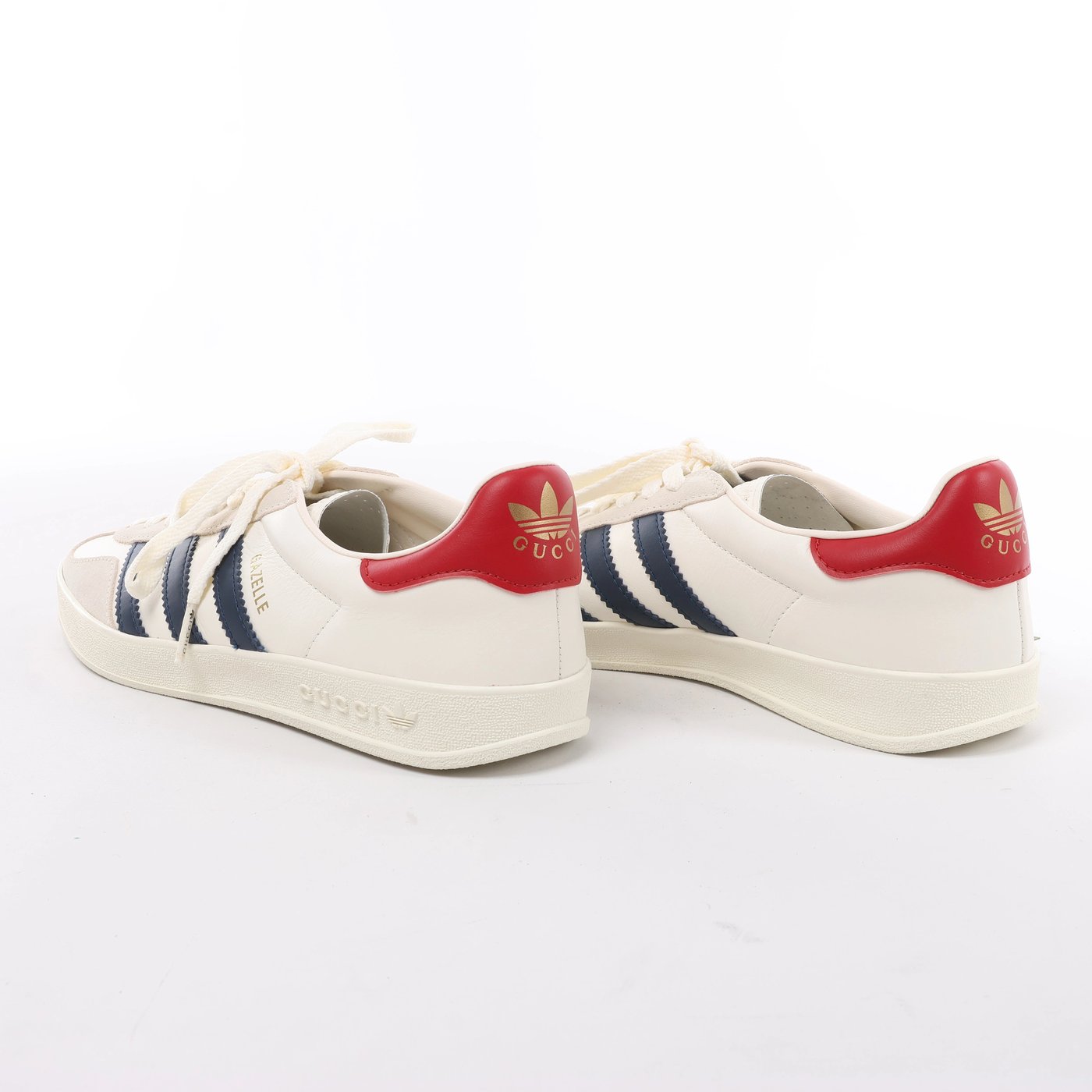 Gucci x Adidas Gazelle Leather Sneakers in White HQ8849, Size EU 40