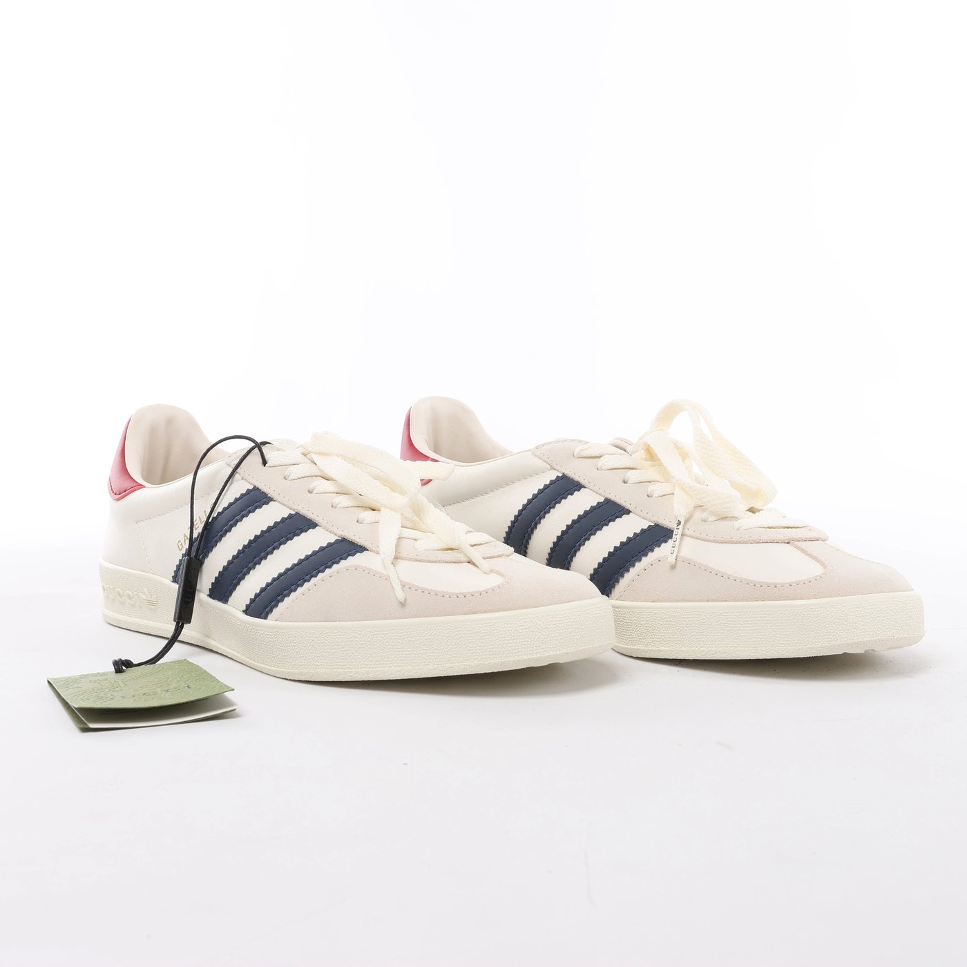 Gucci x Adidas Gazelle Leather Sneakers in White HQ8849, Size EU 40