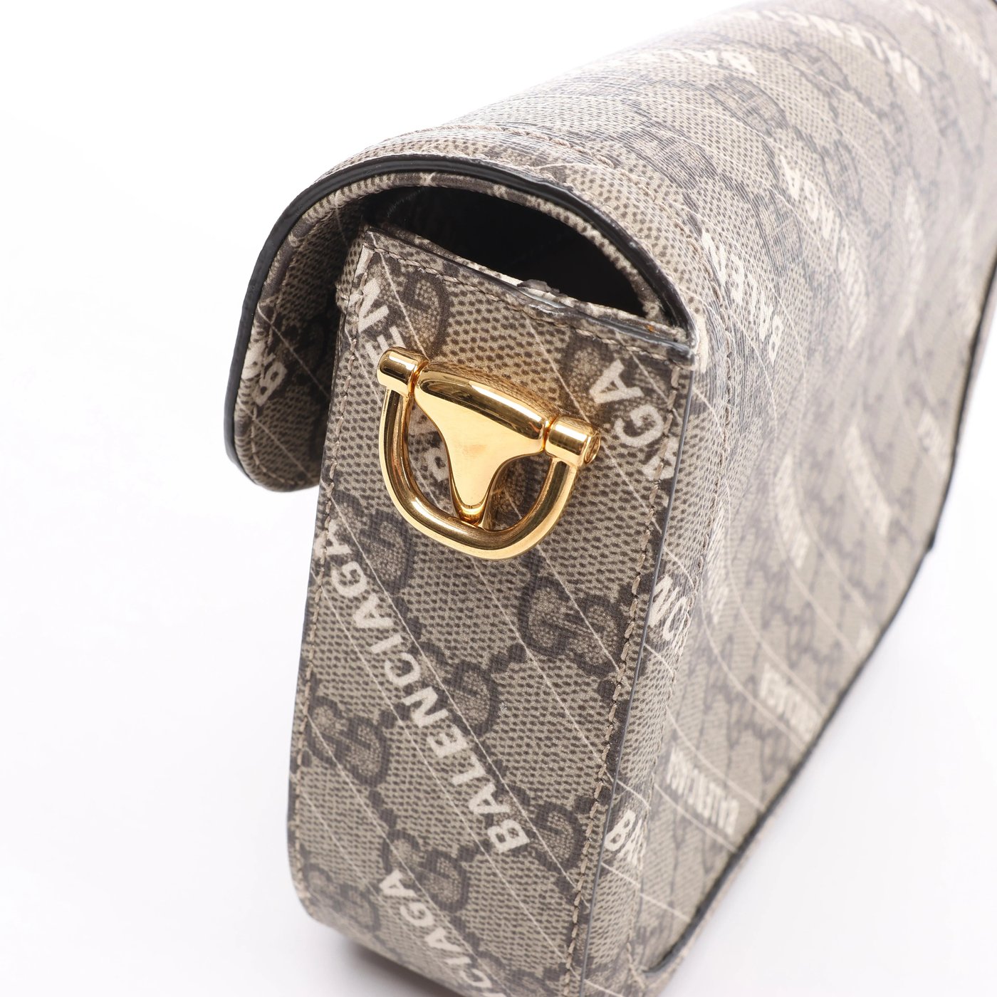 Gucci x Balenciaga Horsebit 1955 PVC 2Way Crossbody Bag in Beige 658574
