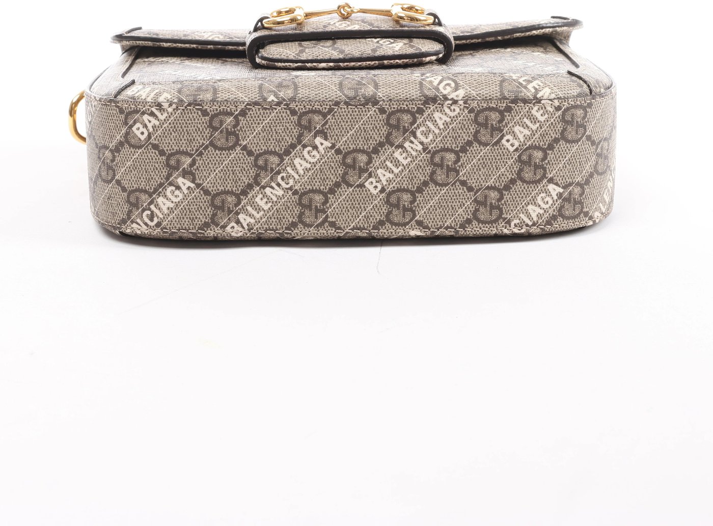 Gucci x Balenciaga Horsebit 1955 PVC 2Way Crossbody Bag in Beige 658574