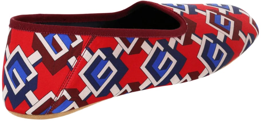 Geometric G Print Satin Voyage Slippers