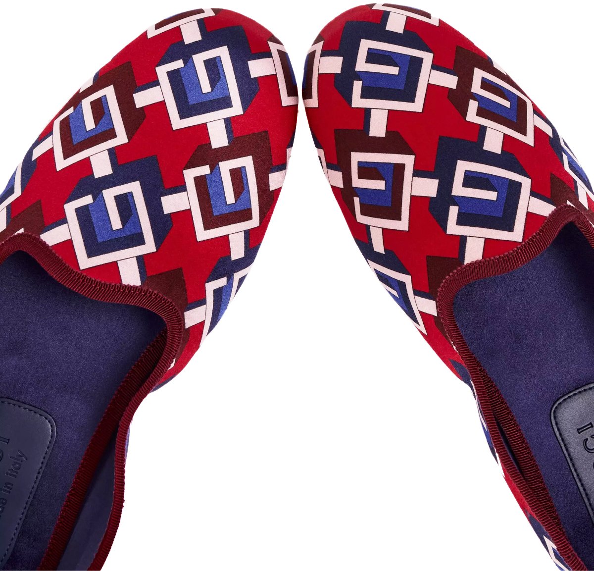 Geometric G Print Satin Voyage Slippers