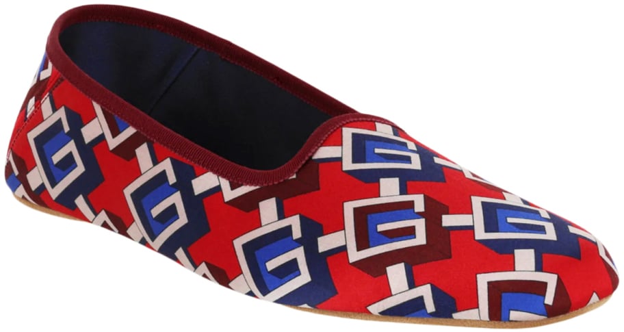 Geometric G Print Satin Voyage Slippers