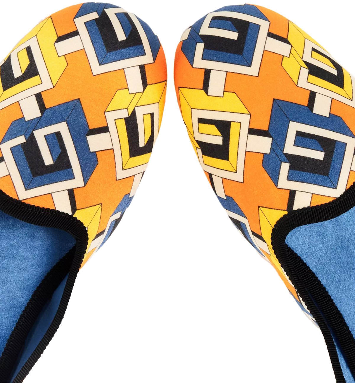 Geometric G Print Satin Voyage Slippers