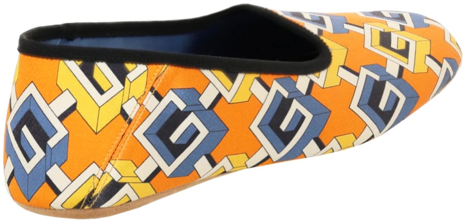 Geometric G Print Satin Voyage Slippers