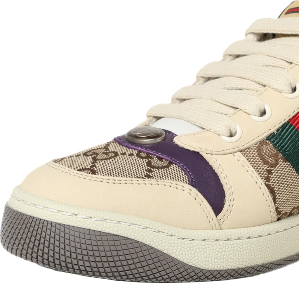 Gucci Screener Sneakers in leather and GG Supreme fabric