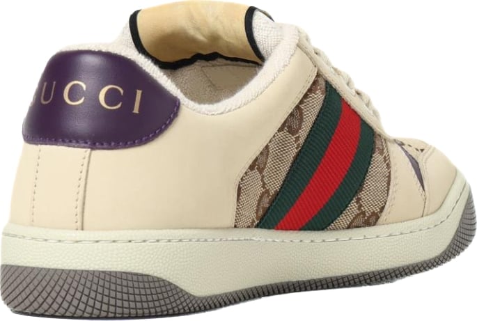 Gucci Screener Sneakers in leather and GG Supreme fabric