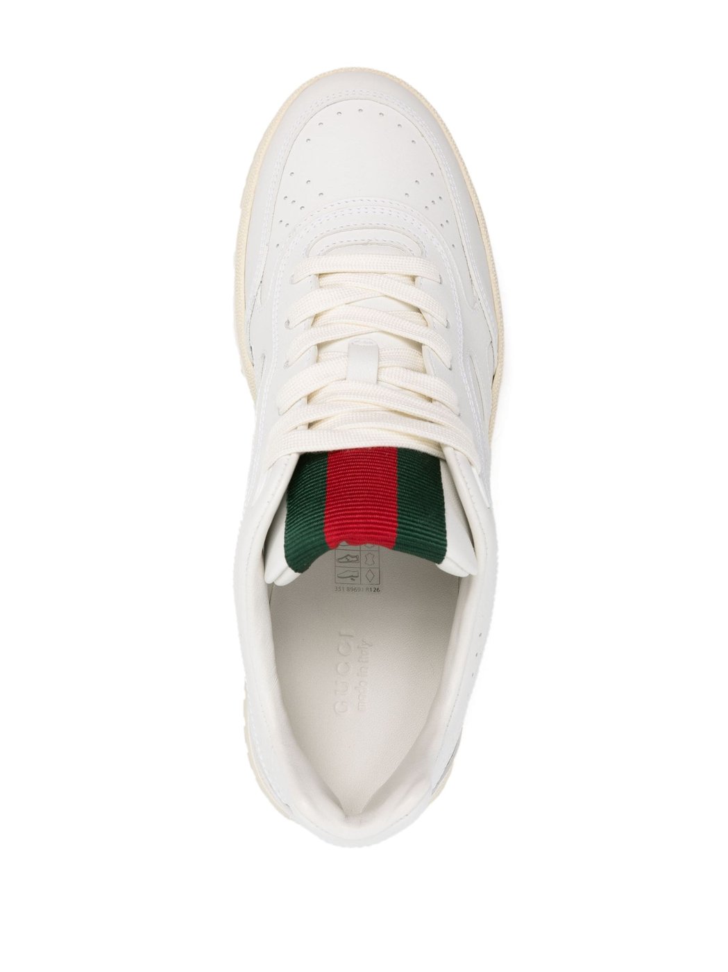 White Re-Web Iconic Web Leather Sneakers