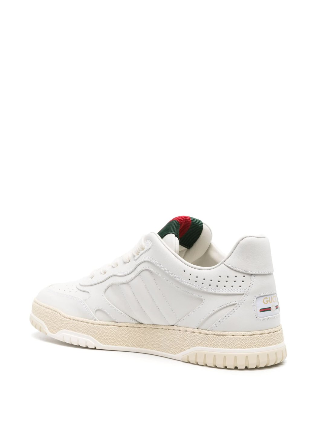 White Re-Web Iconic Web Leather Sneakers