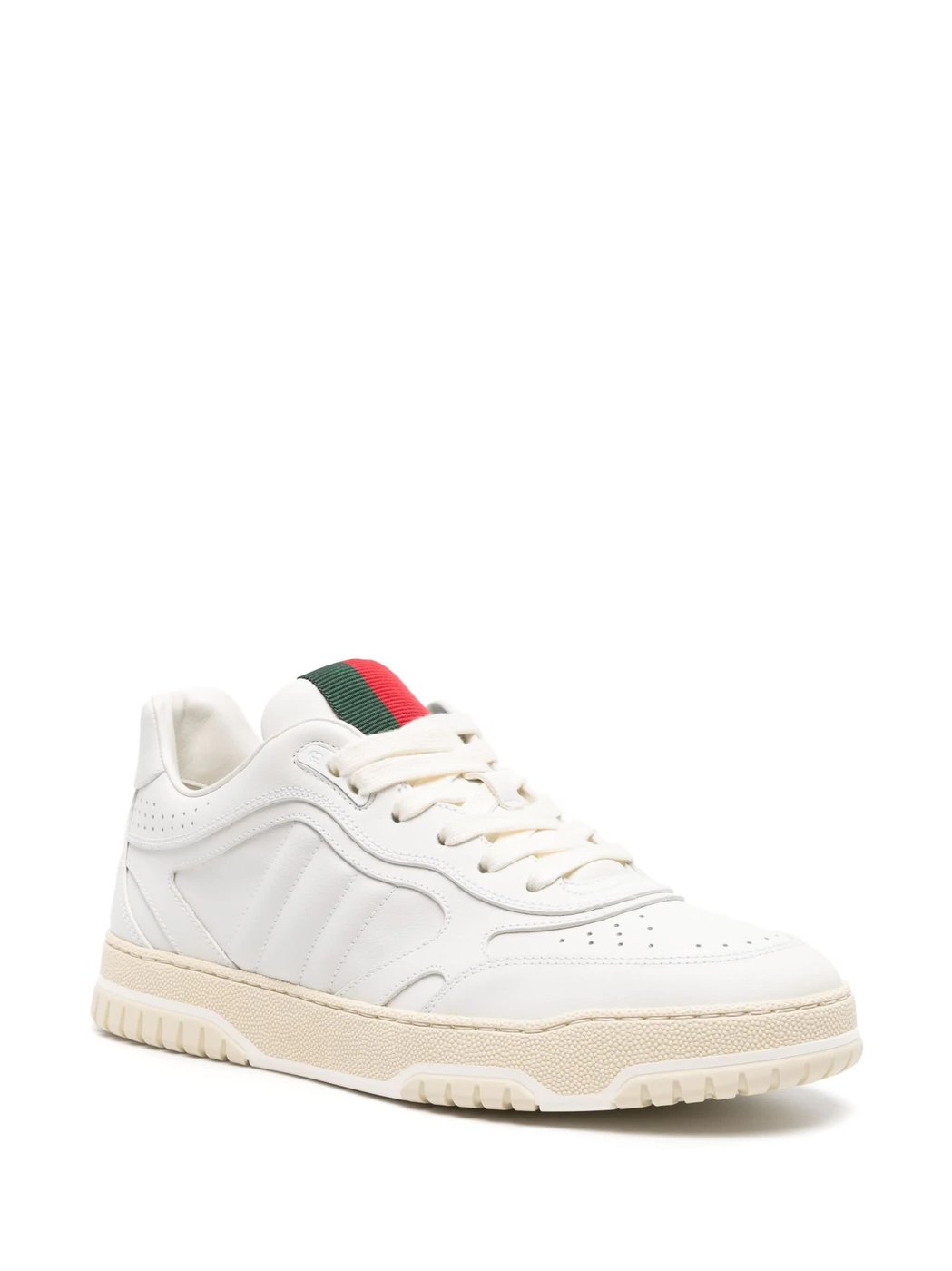 White Re-Web Iconic Web Leather Sneakers