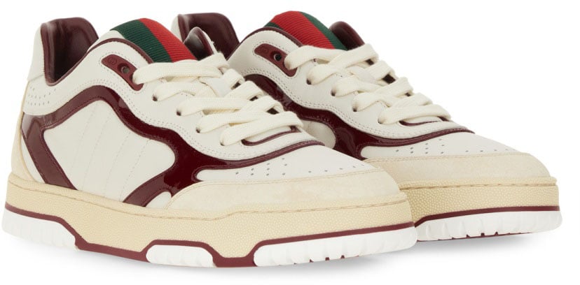 Low-Top White Calfskin Sneakers with Polished Finish