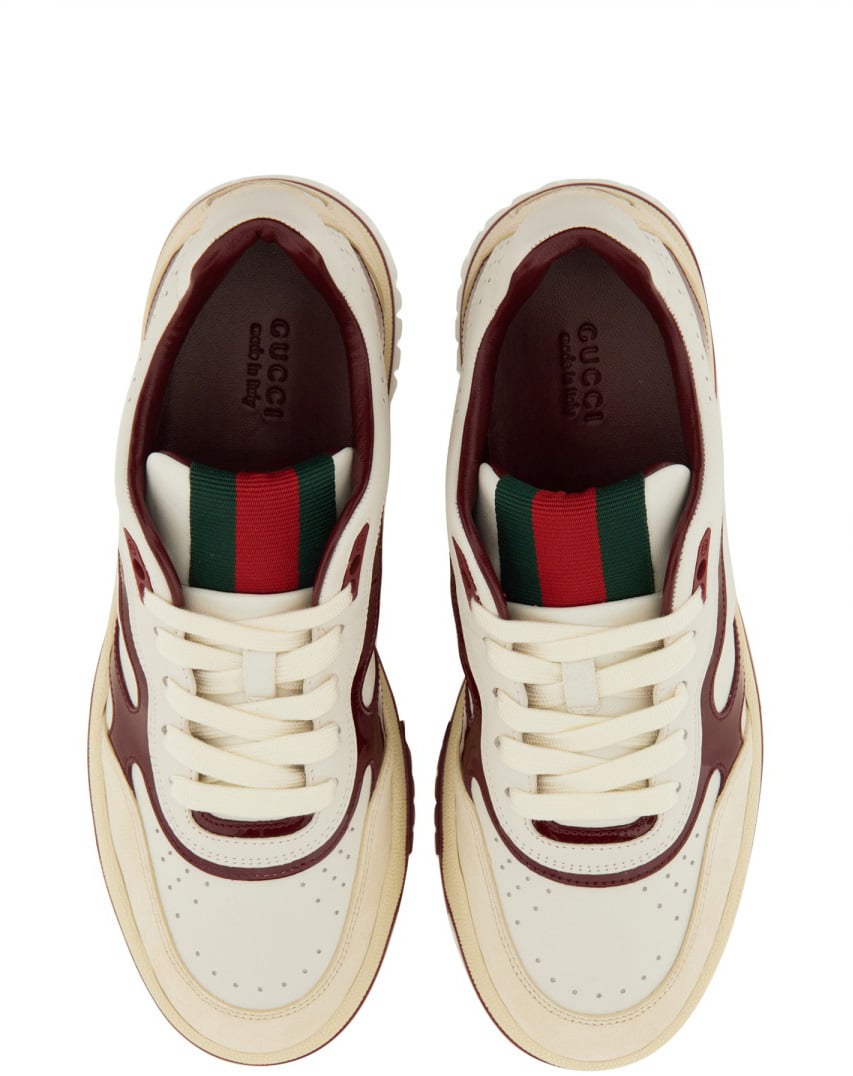Low-Top White Calfskin Sneakers with Polished Finish