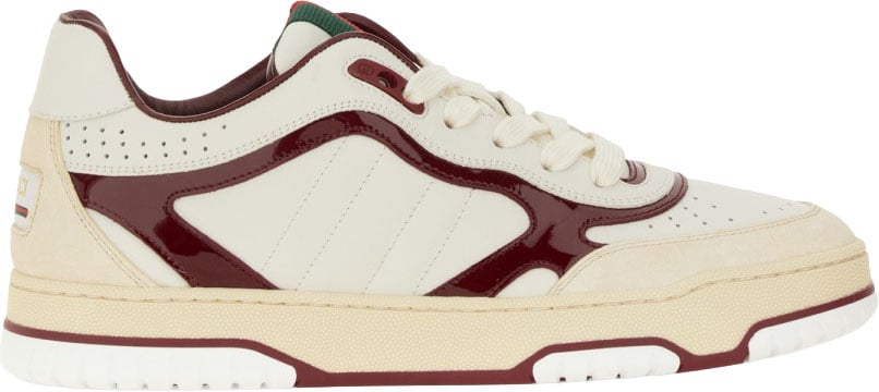 Low-Top White Calfskin Sneakers with Polished Finish