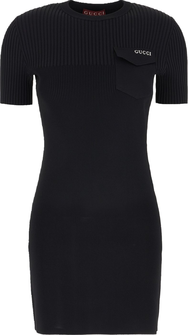 Gucci Black stretch nylon blend dress