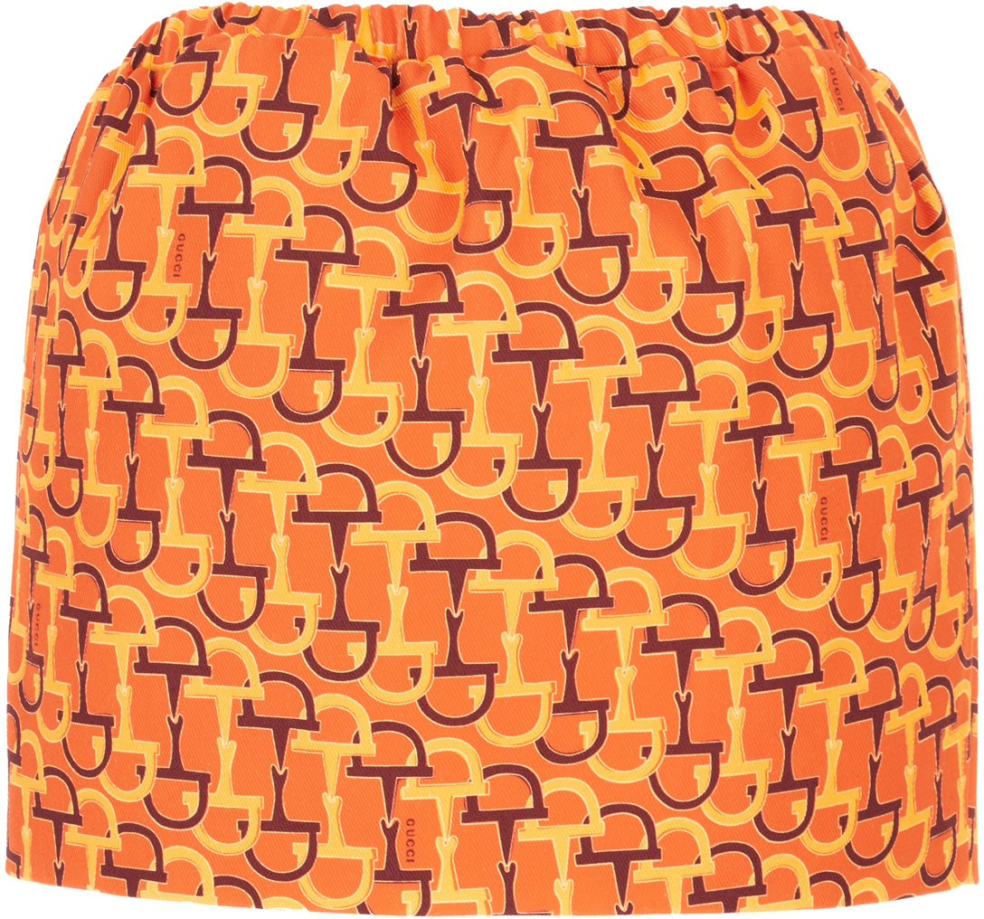 Gucci Printed cotton mini skirt