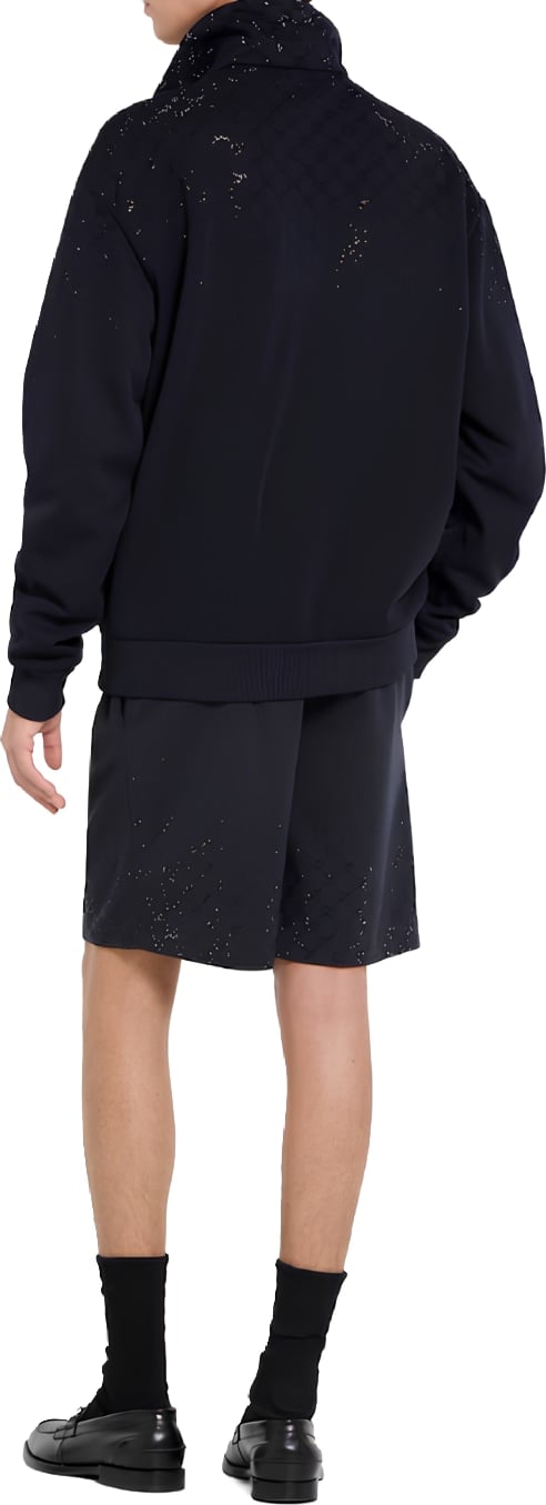 Gucci Technical Jersey Zip Jacket Men's Dark Blue