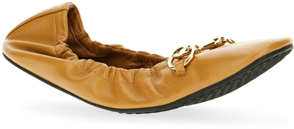 Gucci Caramel leather ballerinas