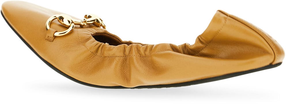 Gucci Caramel leather ballerinas