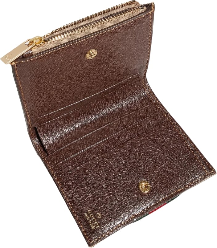 Gucci Compact Wallet Women's Sand Dark Brown